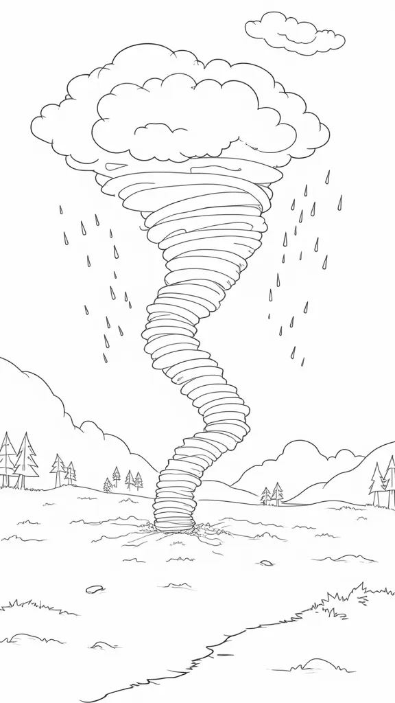 coloriages de tornade réalistes